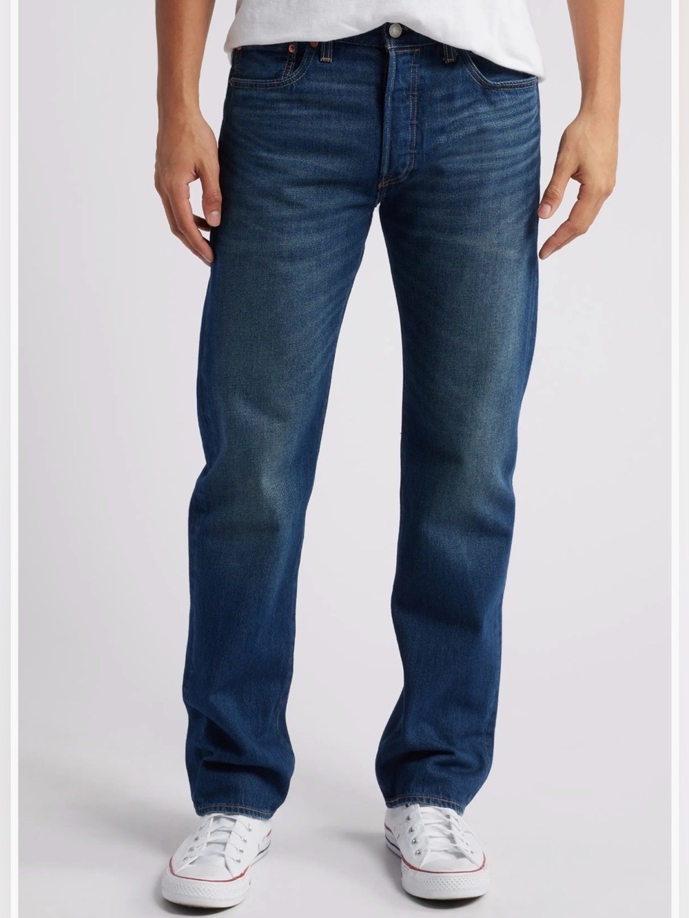 Levi's 501 Original Straight Leg Jeans Dark Blue Denim 34 x 34 Classic 90’s
